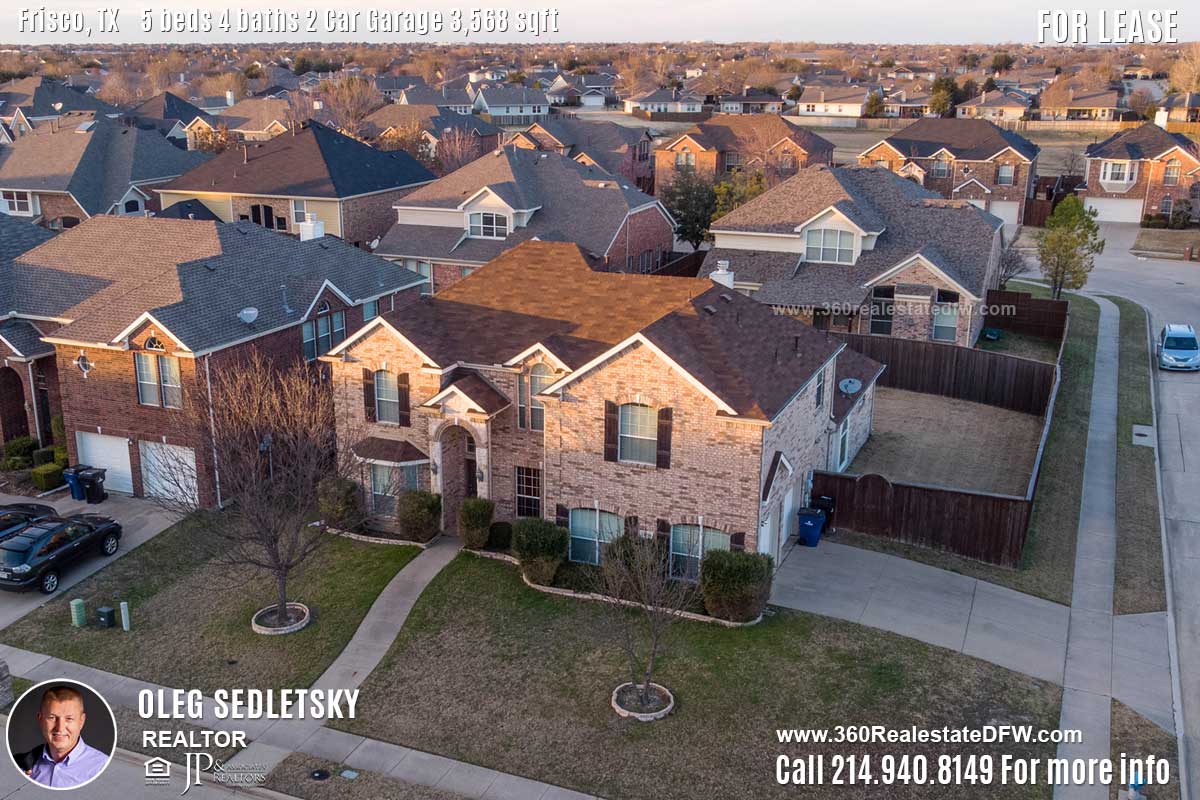 5 Bedroom Home For Lease in Frisco TX- Call 214.940.8149 Oleg Sedletsky Realtor