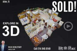 SOLD! 4Bd, 3.1 Ba, 4188 Sqft, in Allen, TX with Allen ISD. Well maintained 2 story home in highly sought after Twin Creeks! Call Oleg Sedletsky Realtor at 214-940-8149