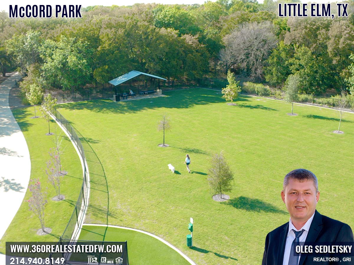 Things to do in Little Elm TX - McCord Park Park - splash pad, dog park, trails, fishing dock - Oleg Sedletsky Realtor