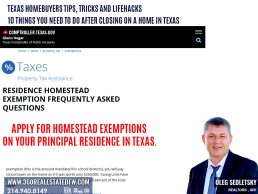 Apply for homestead exemptions on your principal residence in Texas-10 Things You Need to Do After Closing on a Home-Oleg Sedletsky Realtor in Dallas