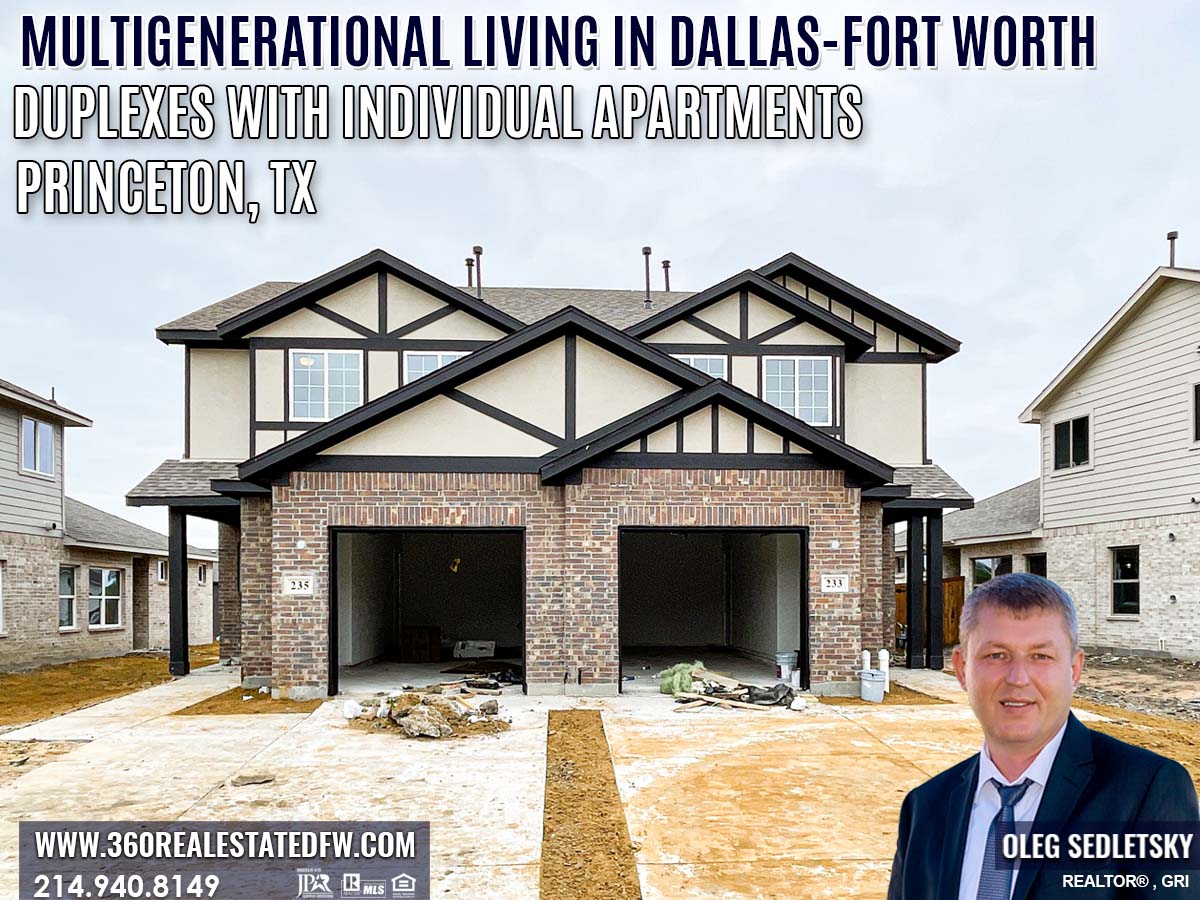 Multigenerational homes in Dallas examples. duplexes, triplexes, and quadruplexes with individual apartments that have separate entries. Oleg Sedletsky Realtor