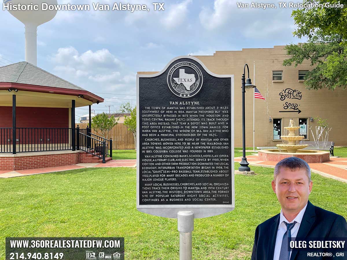 Historic downtown Van Alstyne Texas. Realtor in Van Alstyne TX - Oleg Sedletsky 214-940-8149