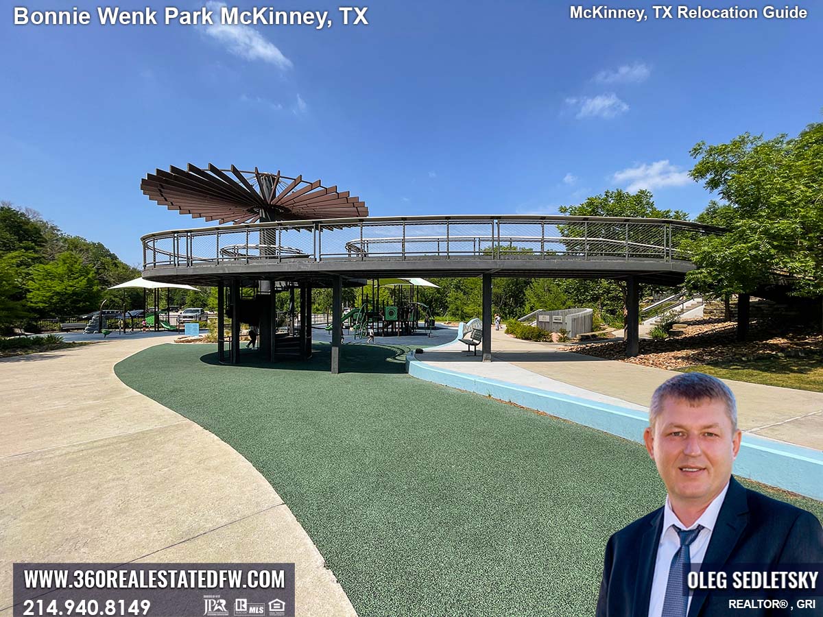 Things to do in McKinney TX. Visit All-Abilities Playground at the Bonnie Wenk Park in McKinney Texas.McKinney TX Relocation Guide Realtor in McKinney TX - Oleg Sedletsky 214-940-8149