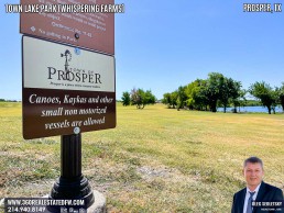 Town Lake Park At Whispering Farms in Prosper TX - A 24.49 acres community park with 27-acre stocked lake.