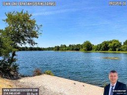 Town Lake Park At Whispering Farms in Prosper TX - A 24.49 acres community park with 27-acre stocked lake.