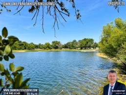 Town Lake Park At Whispering Farms in Prosper TX - A 24.49 acres community park with 27-acre stocked lake.