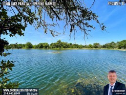 Town Lake Park At Whispering Farms in Prosper TX - A 24.49 acres community park with 27-acre stocked lake.