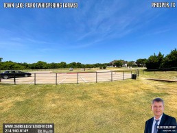 Town Lake Park At Whispering Farms in Prosper TX - A 24.49 acres community park with 27-acre stocked lake.