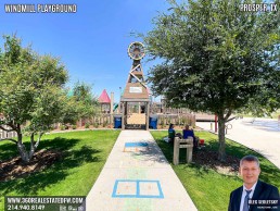 Windmill Playground in Prosper Texas features numerous play structures and splashpad.