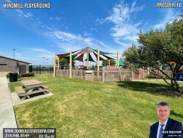 Windmill Playground in Prosper Texas features numerous play structures and splashpad.