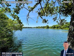 Town Lake Park At Whispering Farms in Prosper TX - A 24.49 acres community park with 27-acre stocked lake.