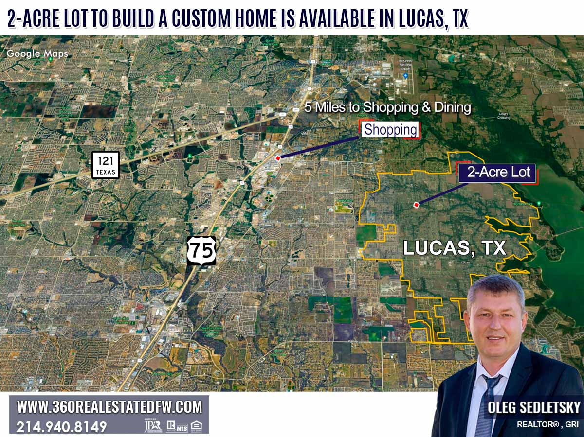 2-Acre Lots available to build a Custom Home in Lucas TX.