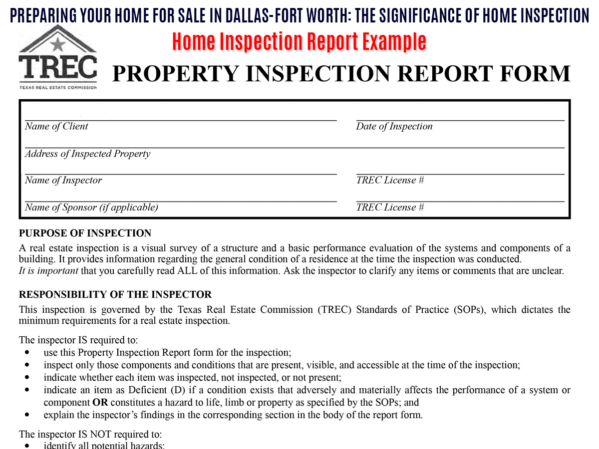 Preparing your home for sale in Dallas-Fort Worth: The Significance of Home Inspection in the Home Selling Process