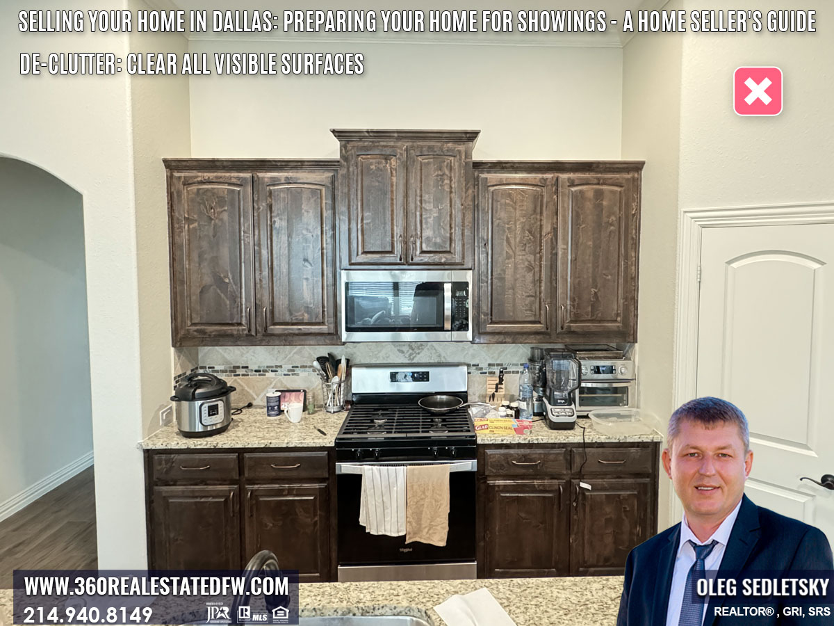 Selling your home in Dallas: Preparing Your Home for Showings - De-clutter: Clear all visible surfaces