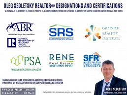 Oleg Sedletsky REALTOR® Designations and Certifications:ABR® - Accredited Buyer's Representative SRS -The Seller Representative SpecialistGRI - The Graduate, REALTOR® InstituteRENE - The Real Estate Negotiation ExpertServing Allen TX, McKinney TX,