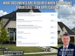 What documents are required when submitting a Mortgage Loan Application in Texas?