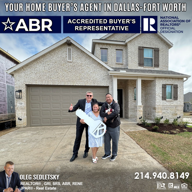 Oleg Sedletsky, a distinguished Realtor in Dallas-Fort Worth, holds numerous real estate designations and certifications (including ABR), showcasing his commitment to excellence and expertise in the field.