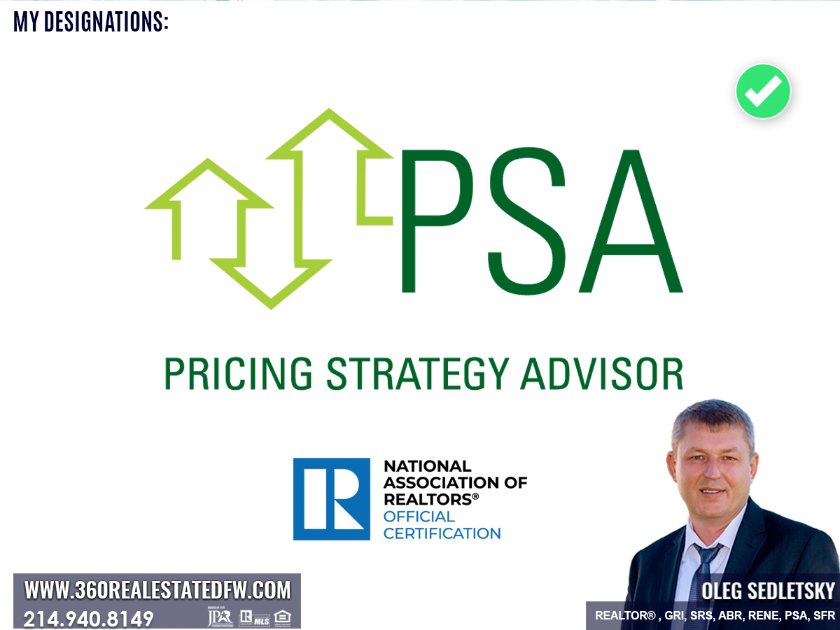 Oleg Sedletsky, Dallas Realtor with The Pricing Strategy Advisor (PSA) certification