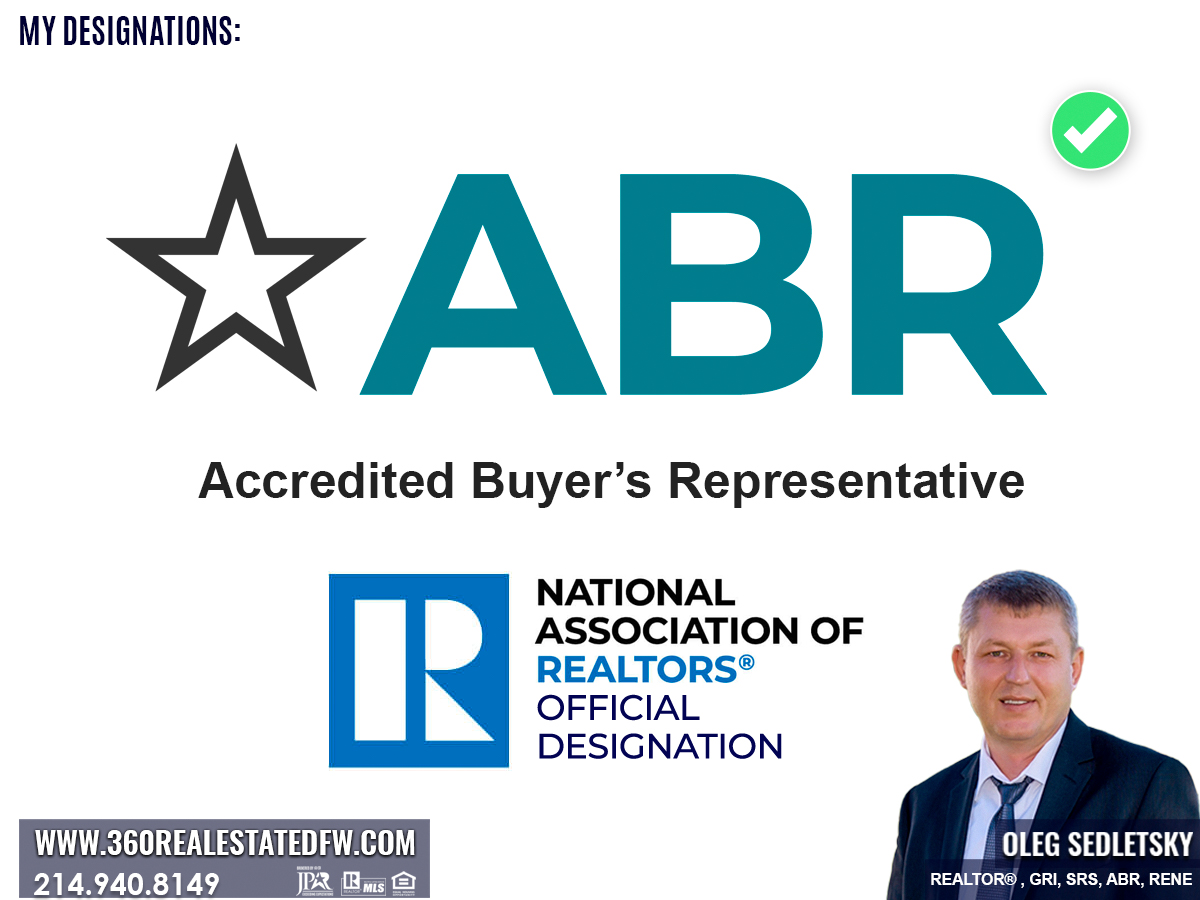 The Accredited Buyer Representative designation is the benchmark of excellence in buyer representation. This coveted designation is awarded to real estate practitioners by the Real Estate Buyer's Agent Council (REBAC) of the National Association of REALTORS