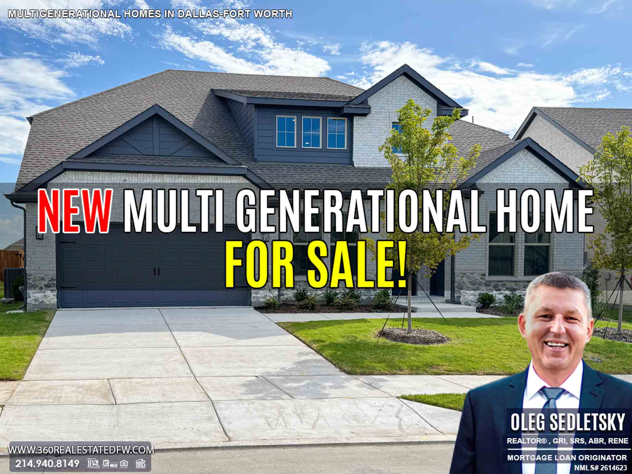 A one-of-a-kind next-gen new construction home available for sale in the Dallas area! Built for modern multigenerational living, it blends style with functionality. Inventory is Limited—Act Now!