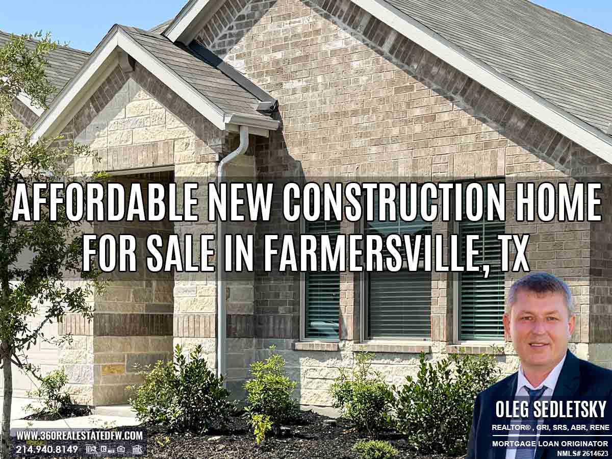 Exceptional new construction homes for sale in Farmersville, Texas. 1-Story, 4 Bed, 3 Bath, Flex, 2260 sqft, Covered Patio, 2 Car Garage