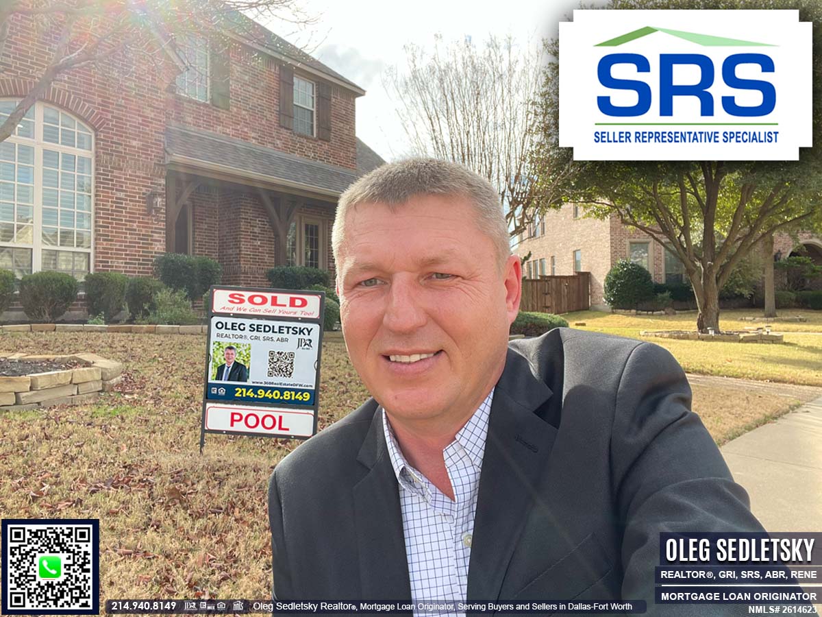 Oleg Sedletsky, a distinguished Realtor in Dallas-Fort Worth, holds numerous real estate designations and certifications (including SRS), showcasing his commitment to excellence and expertise in the field.