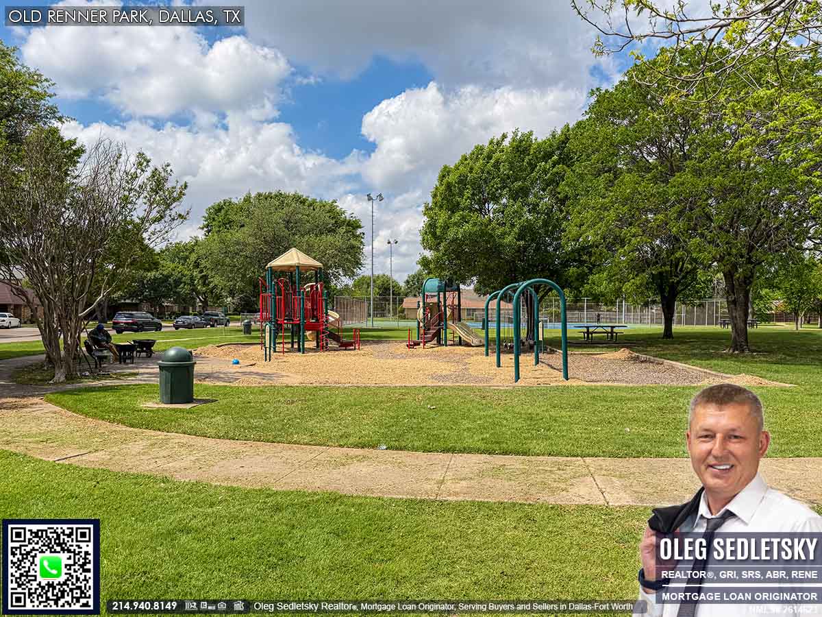 Old Renner Park and Tennis Courts Dallas TX | Playground, Trails, picnic tables, tennis courts, benches