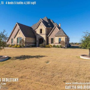 House For Sale in Lucas TX, Contact Oleg Sedletsky REALTOR - 214.940.8149 - www.360RealEstateDFW.com - JP & Associates Realtors Current price $745,000 Please Note! Information provided is deemed reliable, but is not guaranteed and should be independently verified.