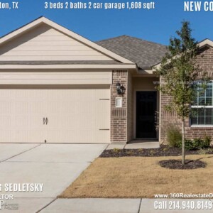 New Construction Home in Princeton, TX Contact Oleg Sedletsky REALTOR - 214.940.8149 - www.360RealEstateDFW.com - JP & Associates Realtors 3 Beds, 2 Baths, 2 Car Garage, 1608 sqft Note! Information provided is deemed reliable, but is not guaranteed and should be independently verified. Price and Home Availability is subject to change without notice. Square footages are approximate.