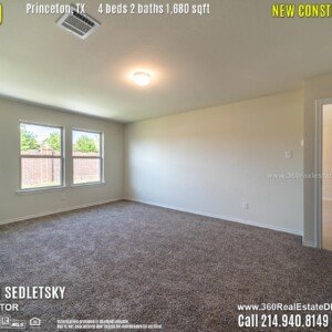 New Construction Home in Princeton, TX. April 2019. Contact Oleg Sedletsky REALTOR - 214.940.8149 - www.360RealEstateDFW.com - JP & Associates Realtors $220,990 1story, 4 Beds, 2 Baths, 2 Car Garage, 1680 sqft Note! Information provided is deemed reliable, but is not guaranteed and should be independently verified. Price and Home Availability is subject to change without notice. Square footages are approximate.