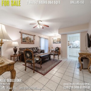 Condo For Sale in Dallas TX. 2 beds 2 baths 864 sqft. Dallas ISD - Call 214.940.8149 Oleg Sedletsky Realtor in Dallas, TX