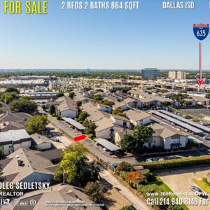 Condo For Sale in Dallas TX. 2 beds 2 baths 864 sqft. Dallas ISD - Call 214.940.8149 Oleg Sedletsky Realtor in Dallas, TX