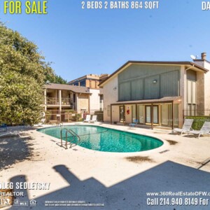 Condo For Sale in Dallas TX. 2 beds 2 baths 864 sqft. Dallas ISD - Call 214.940.8149 Oleg Sedletsky Realtor in Dallas, TX